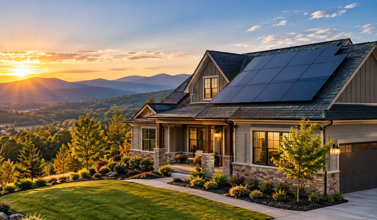 Illustrative home rooftop solar system